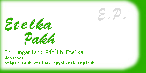 etelka pakh business card